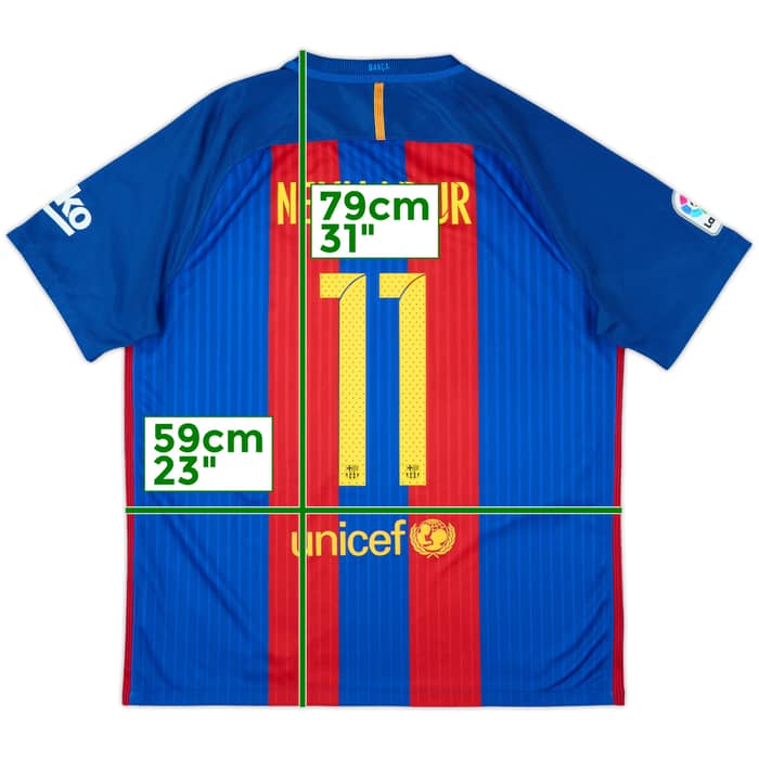 2016-17 Barcelona Home Shirt Neymar Jr #11 - 9/10 - (XL)