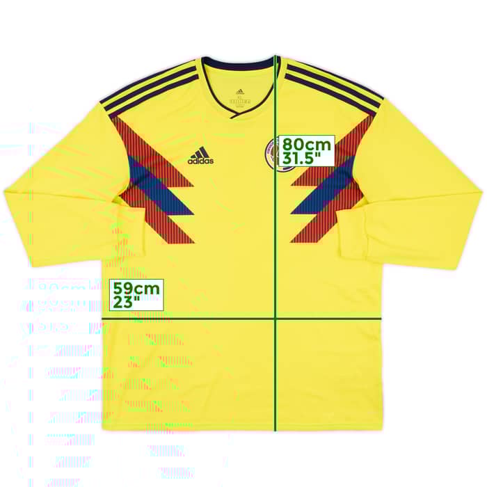 2018-19 Colombia Home L/S Shirt - 8/10 - (XL)