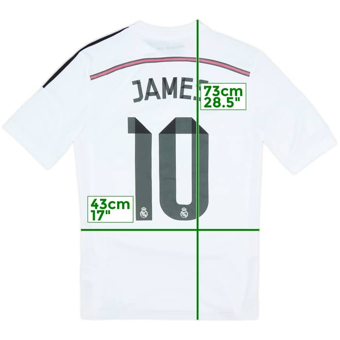 2014-15 Real Madrid Home Shirt James #10 - 6/10 - (XL.Boys)