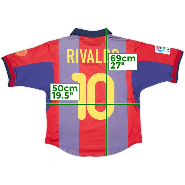 2000-01 Barcelona Home Shirt Rivaldo #10 - 6/10 - (S)
