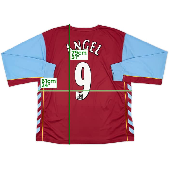 2005-06 Aston Villa Home L/S Shirt Angel #9 - 7/10 - (3XL)
