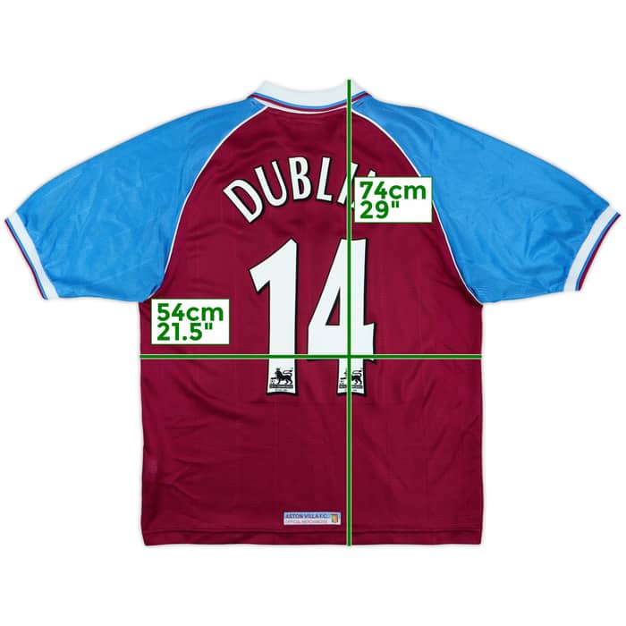 1998-99 Aston Villa Home Shirt Dublin #14 - 9/10 - (M)