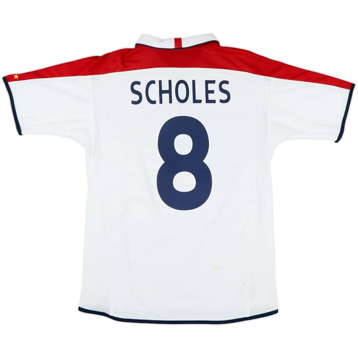 2003-05 England Home Shirt Scholes #8 - 7/10 - (M)