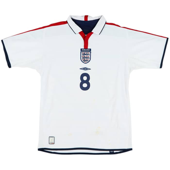 2003-05 England Home Shirt Scholes #8 - 7/10 - (M)