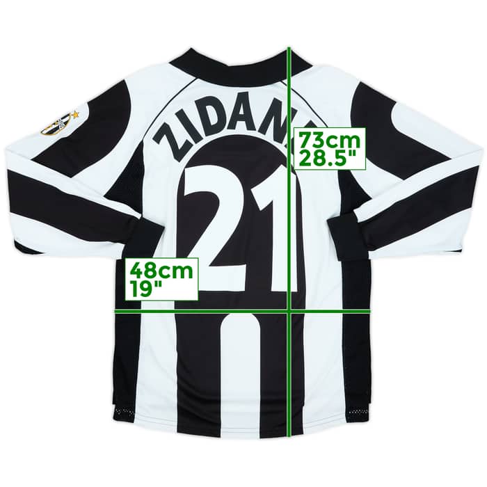 1997-98 Juventus Centenary Home L/S Shirt Zidane #21 - 9/10 - (S)
