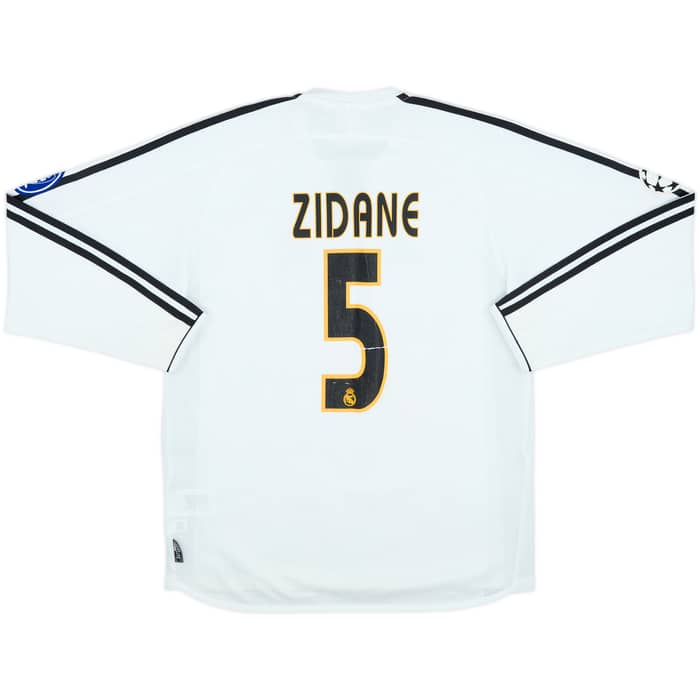2003-04 Real Madrid Home L/S Shirt Zidane #5 - 6/10 - (S)