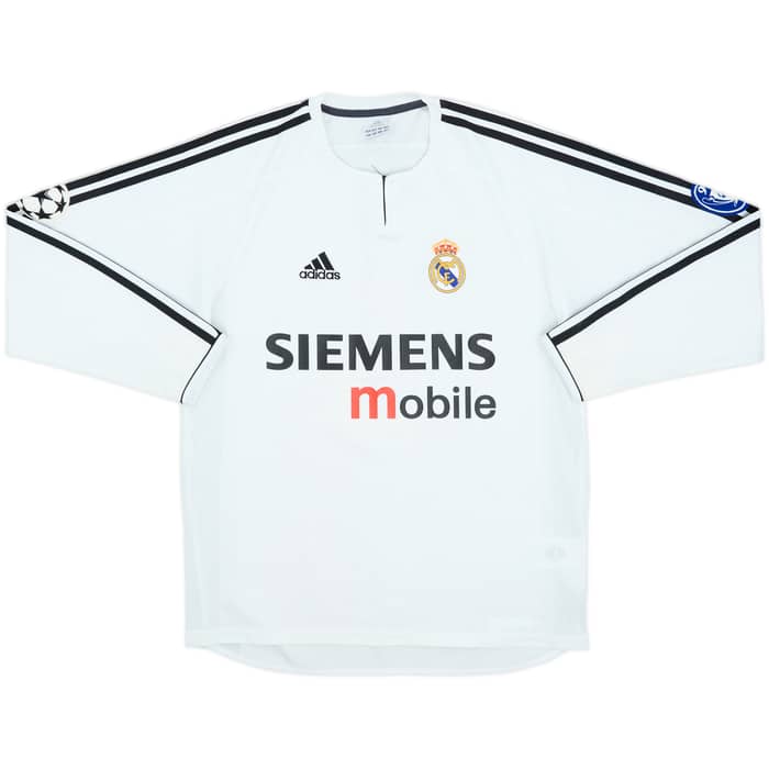 2003-04 Real Madrid Home L/S Shirt Zidane #5 - 6/10 - (S)