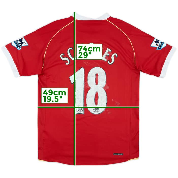 2006-07 Manchester United Home Shirt Scholes #18 - 5/10 - (S)