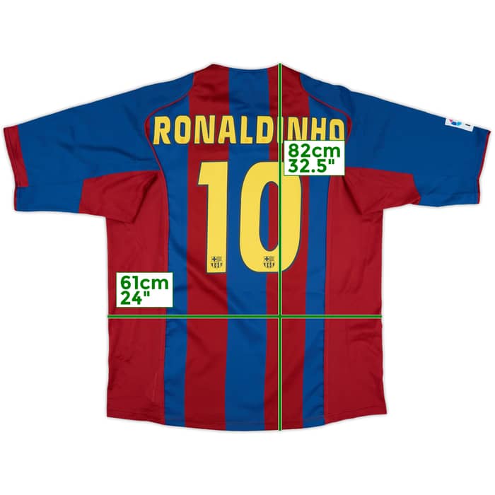 2004-05 Barcelona Home Shirt Ronaldinho #10 - 10/10 - (XXL)