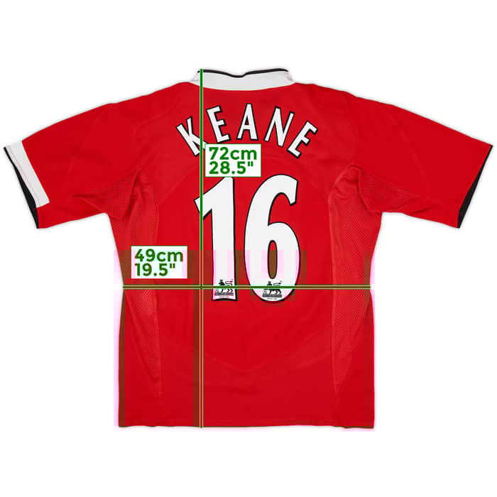 2004-06 Manchester United Home Shirt Keane #16 - 7/10 - (M)