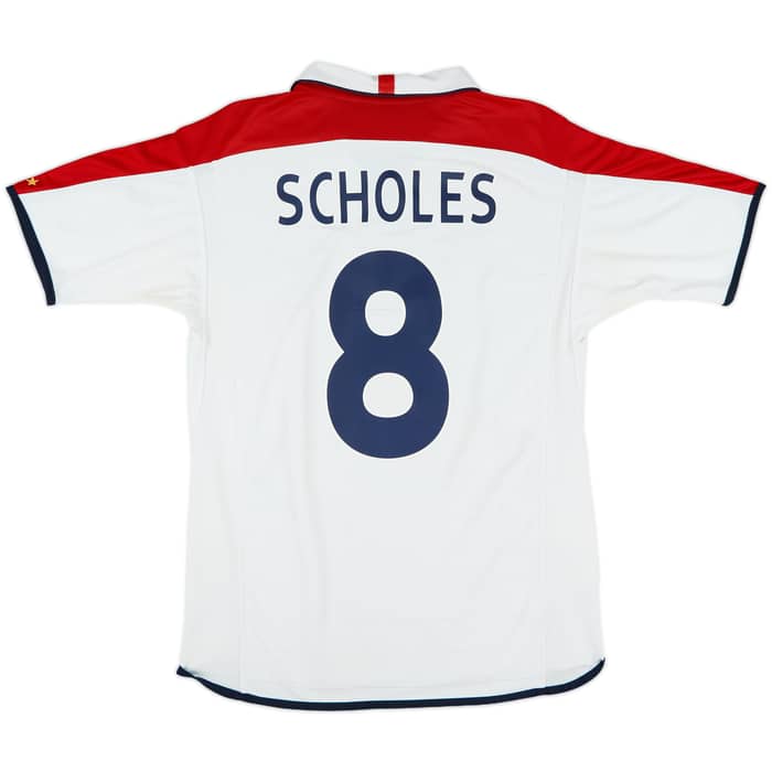 2003-05 England Home Shirt Scholes #8 - 7/10 - (M)