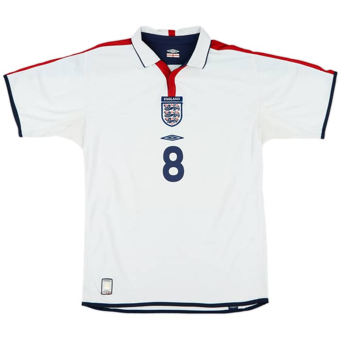 2003-05 England Home Shirt Scholes #8 - 7/10 - (M)