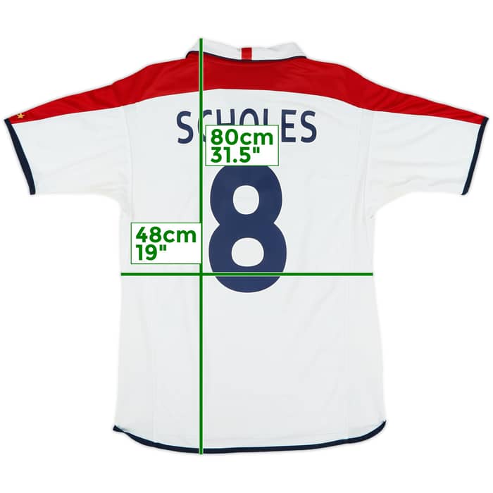 2003-05 England Home Shirt Scholes #8 - 7/10 - (M)