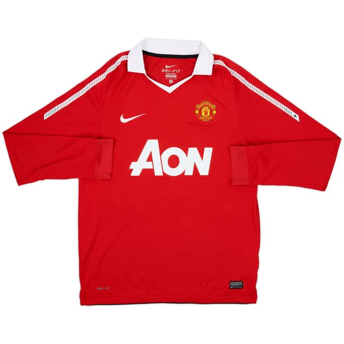 2010-11 Manchester United Home L/S Shirt Rooney #10 - 8/10 - (M)