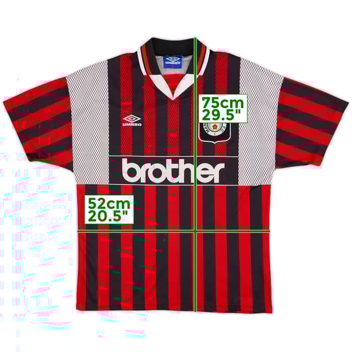 1994-96 Manchester City Signed Away Shirt Uwe Rosler - 9/10 - (L)