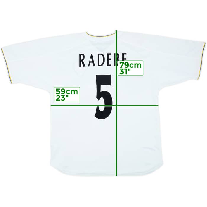 2000-02 Leeds United Home Shirt Radebe #5 - 8/10 - (L)