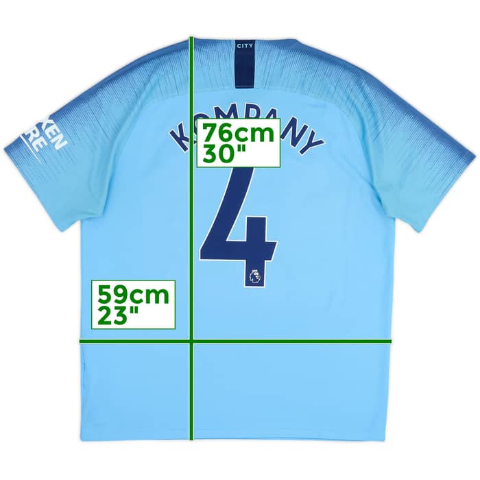 2018-19 Manchester City Home Shirt Kompany #4 - 6/10 - (XL)