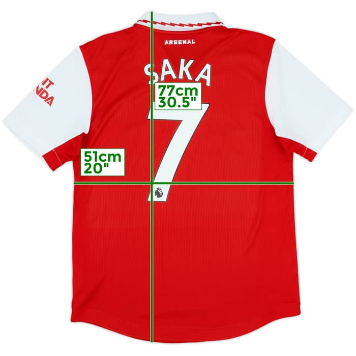 2022-23 Arsenal Authentic Home Shirt Saka #7 - 8/10 - (M)
