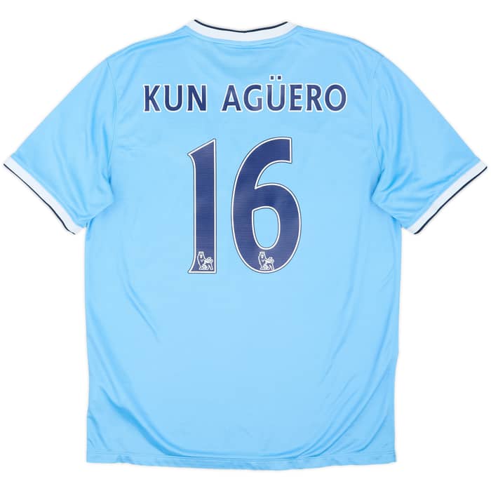 2013-14 Manchester City Home Shirt Kun Aguero #16 - 6/10 - (L)
