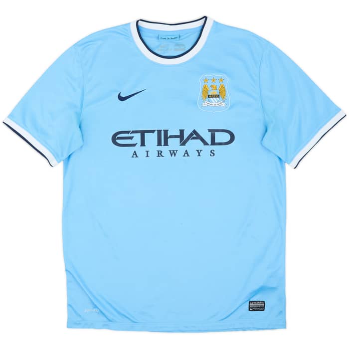 2013-14 Manchester City Home Shirt Kun Aguero #16 - 6/10 - (L)