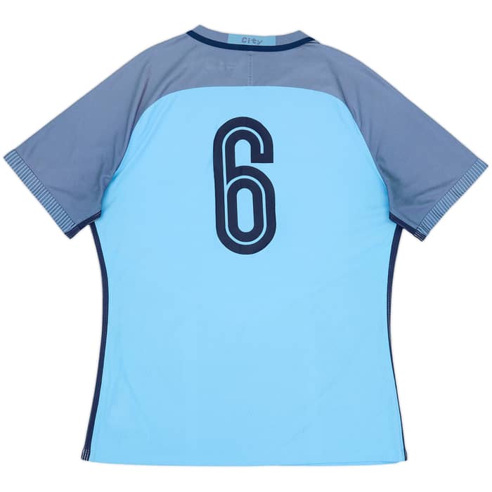 2016-17 Manchester City Player Issue Home Shirt #6 - 7/10 - (XL)