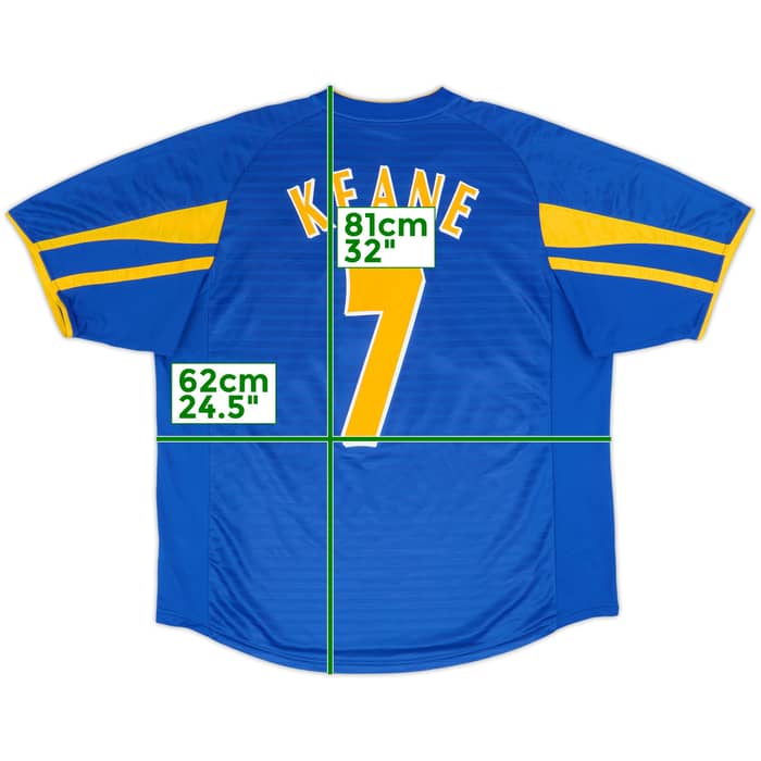 Camiseta de visitante del Leeds United 2001-03 Keane #7 - 9/10 - (XL)