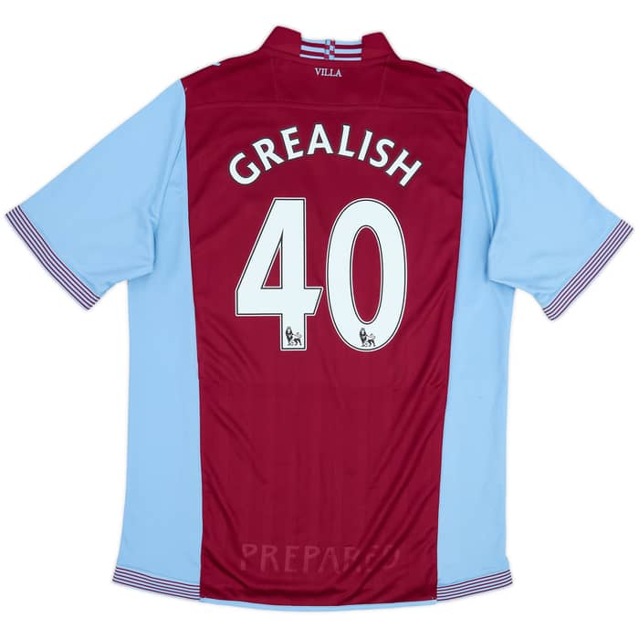 2013-14 Aston Villa Home Shirt Grealish #40 - 8/10 - (XXL)