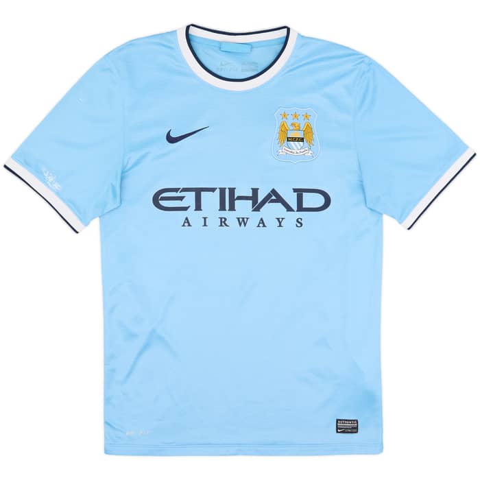 2013-14 Manchester City Home Shirt Kun Aguero #16 - 8/10 - (S)