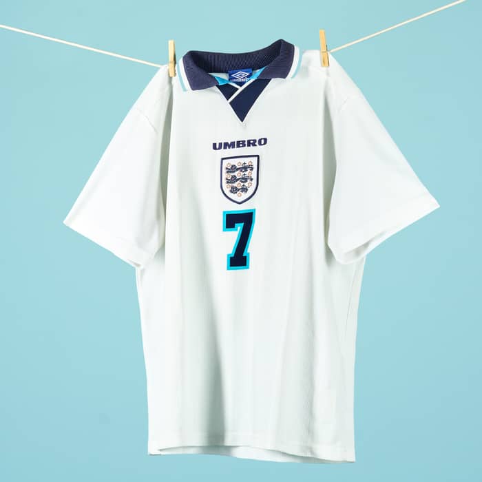 Maillot domicile England 1995-97 Beckham #7