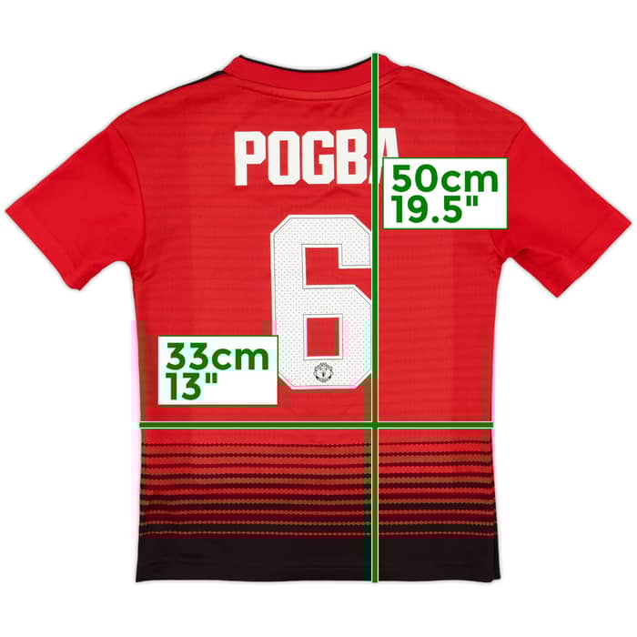 2018-19 Manchester United Home Shirt Pogba #6 - 8/10 - (7-8 Years)