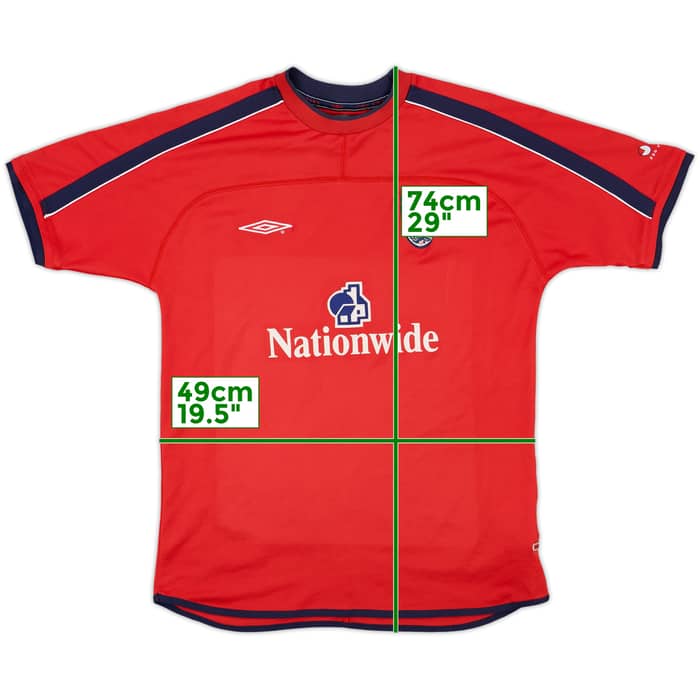 2001-02 England Umbro Training Shirt - 8/10 - (M)