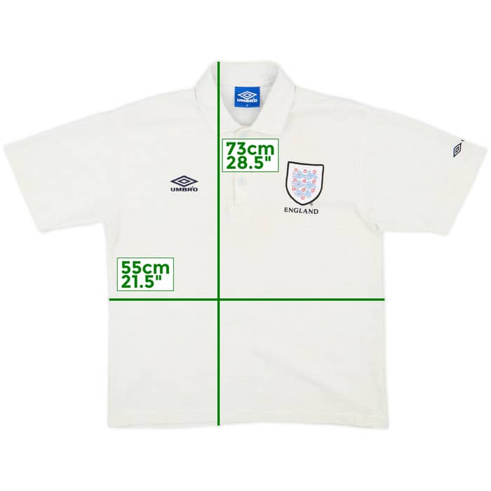 1995-97 England Umbro Polo Shirt - 8/10 - (M)