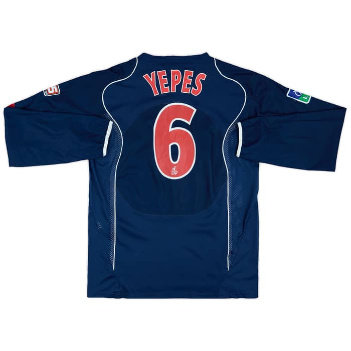2004-05 Paris Saint-Germain Match Issue Home L/S Shirt Yepes #6