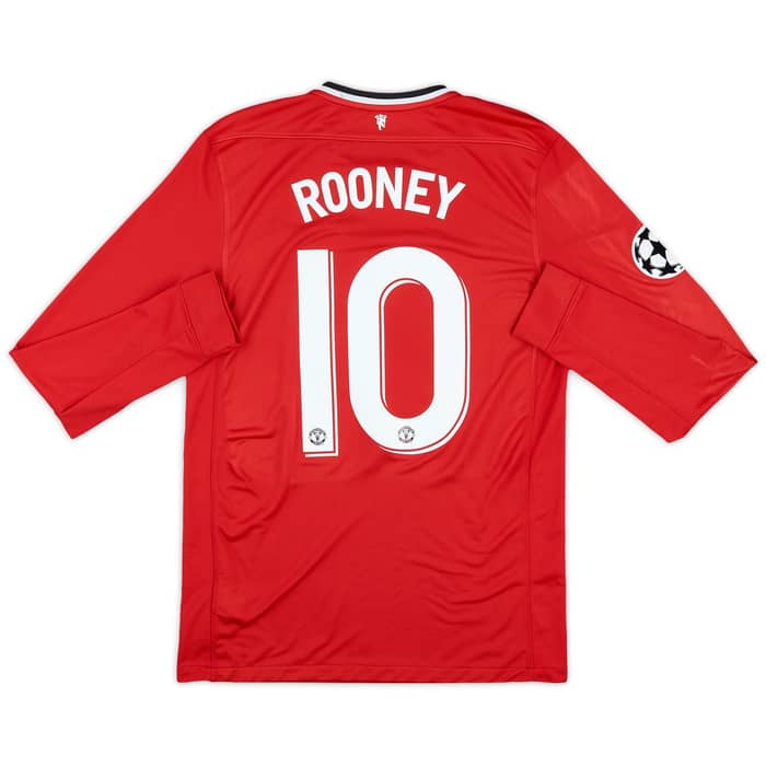 2011-12 Manchester United Home L/S Shirt Rooney #10 - 6/10 - (M)