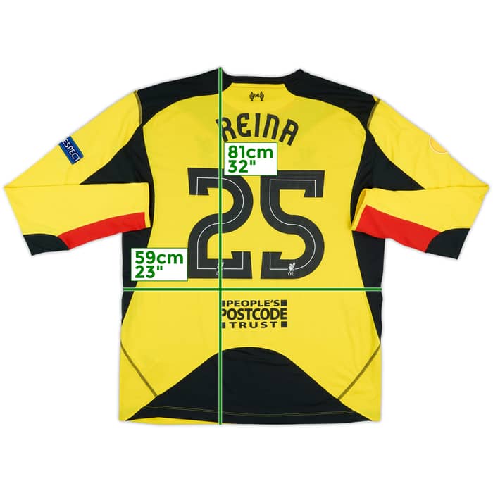 2012-13 Liverpool Player Issue Signed GK Shirt Reina #25 - 7/10 - (XL)