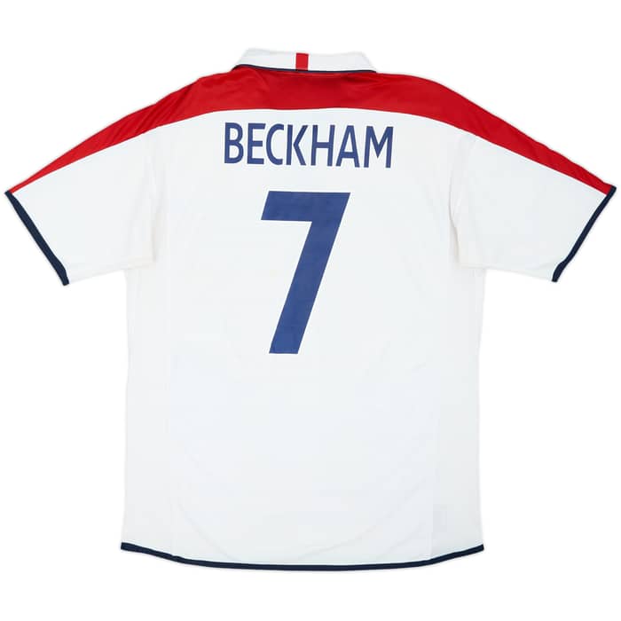 2003-05 England Home Shirt Beckham #7 - 5/10 - (L)