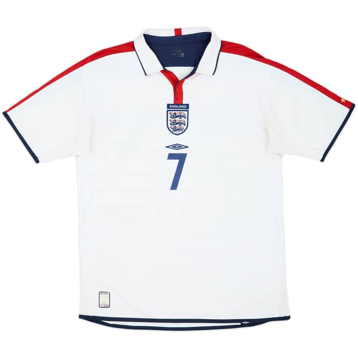 2003-05 England Home Shirt Beckham #7 - 5/10 - (L)