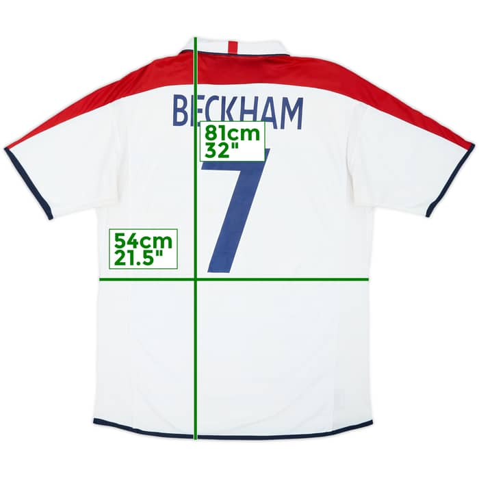 2003-05 England Home Shirt Beckham #7 - 5/10 - (L)