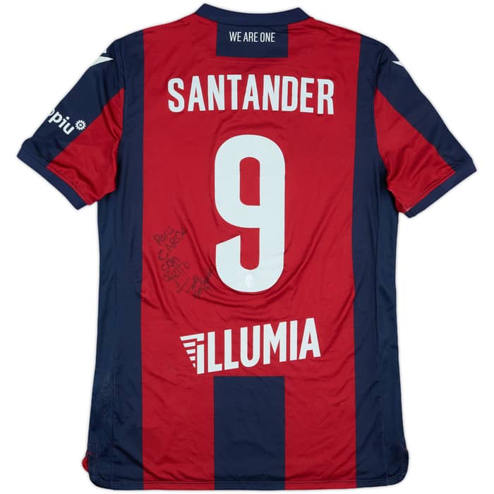 2019-20 Bologna Match Issue Signed Home Shirt Santander #9