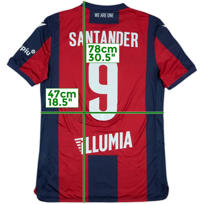 2019-20 Bologna Match Issue Signed Home Shirt Santander #9