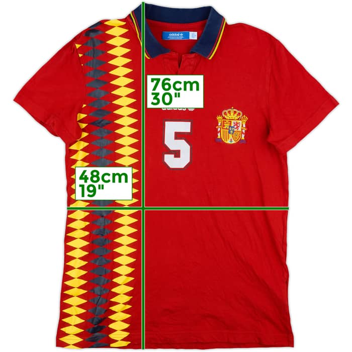 2012 Spain adidas Originals '1994' Retro Style Shirt #4 - 9/10 - (M)