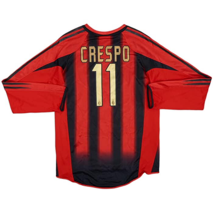 2004-05 AC Milan Player Issue Home L/S Shirt Crespo #11 - 9/10 - (S)