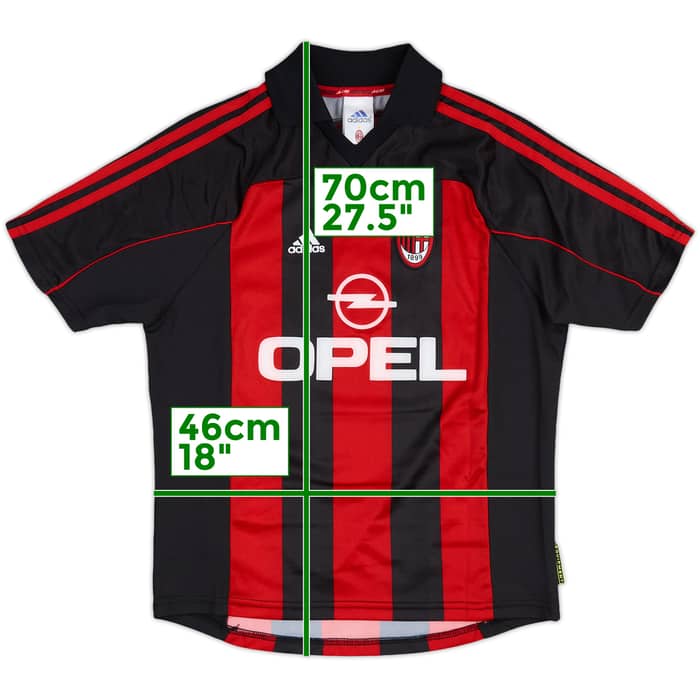 2000-02 AC Milan Home Shirt #14 - 5/10 - (XL.Boys)