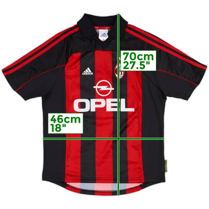2000-02 AC Milan Home Shirt #15 - 5/10 - (XL.Boys)
