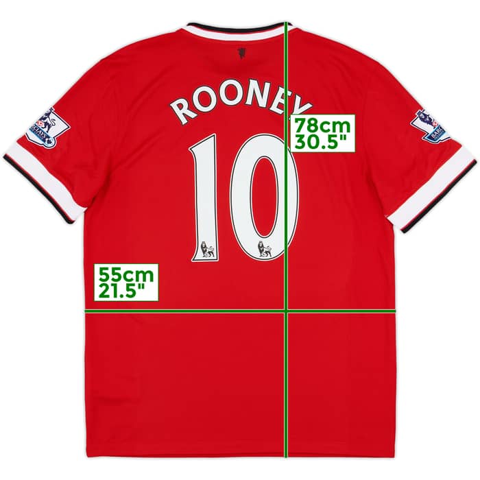 2014-15 Manchester United Home Shirt Rooney #10 - 9/10 - (L)