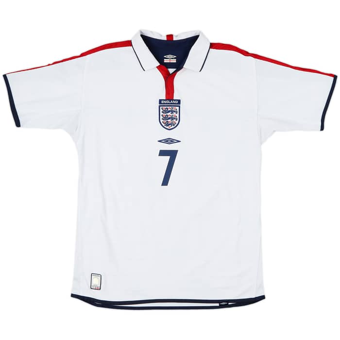 2003-05 England Home Shirt Beckham #7 - 6/10 - (M)