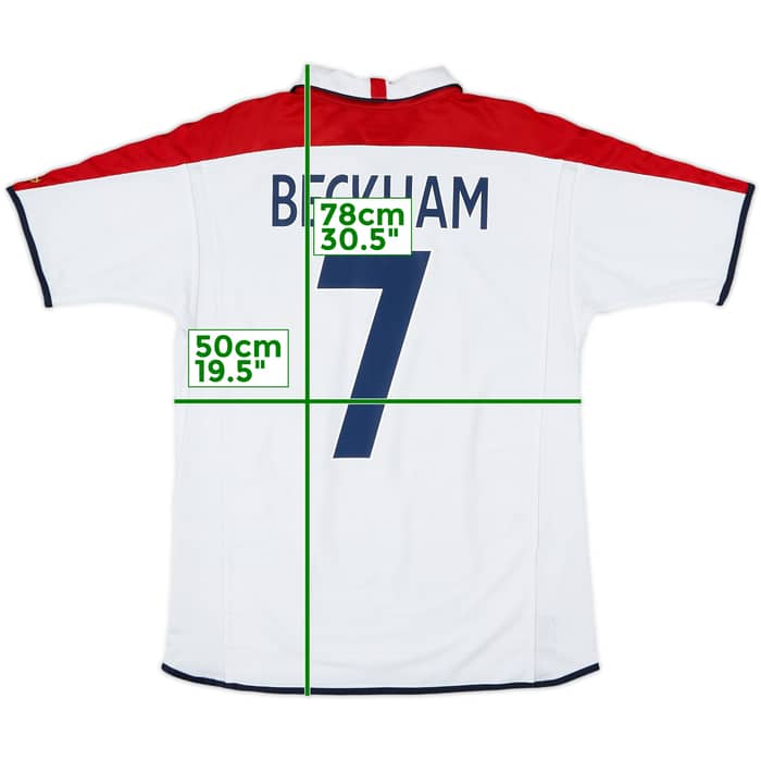 2003-05 England Home Shirt Beckham #7 - 6/10 - (M)