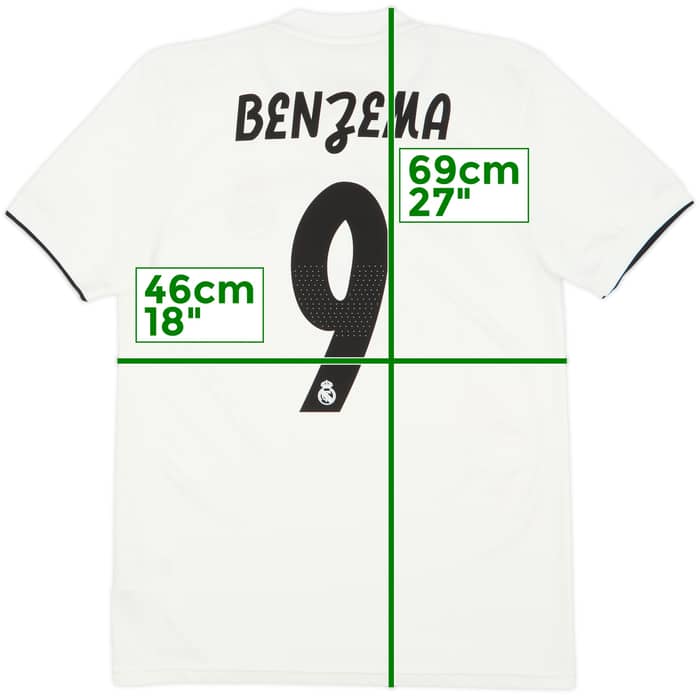 2018-19 Real Madrid Home Shirt Benzema #9 - 7/10 - (S)