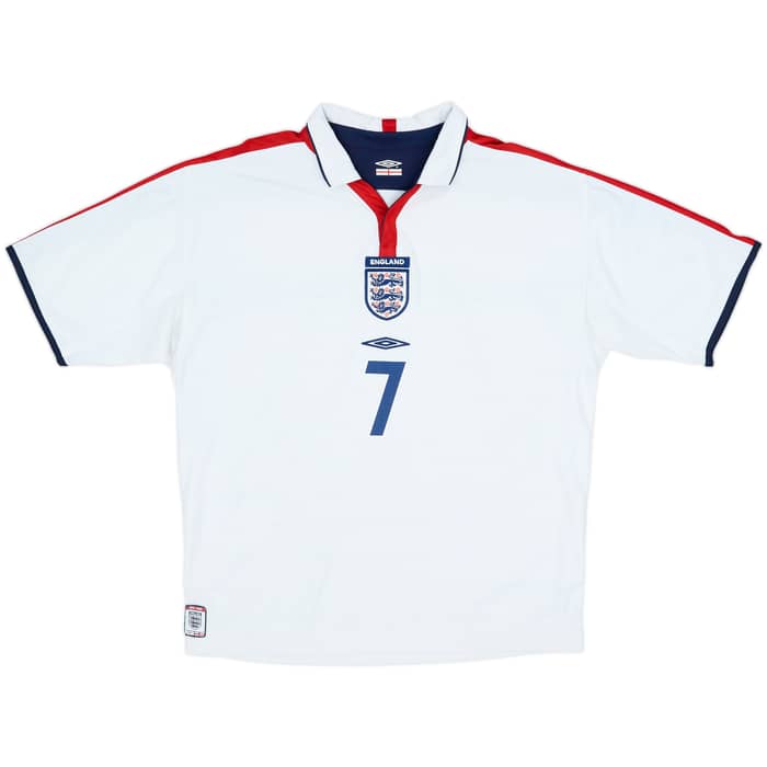 2003-05 England Home Shirt Beckham #7 - 7/10 - (L)