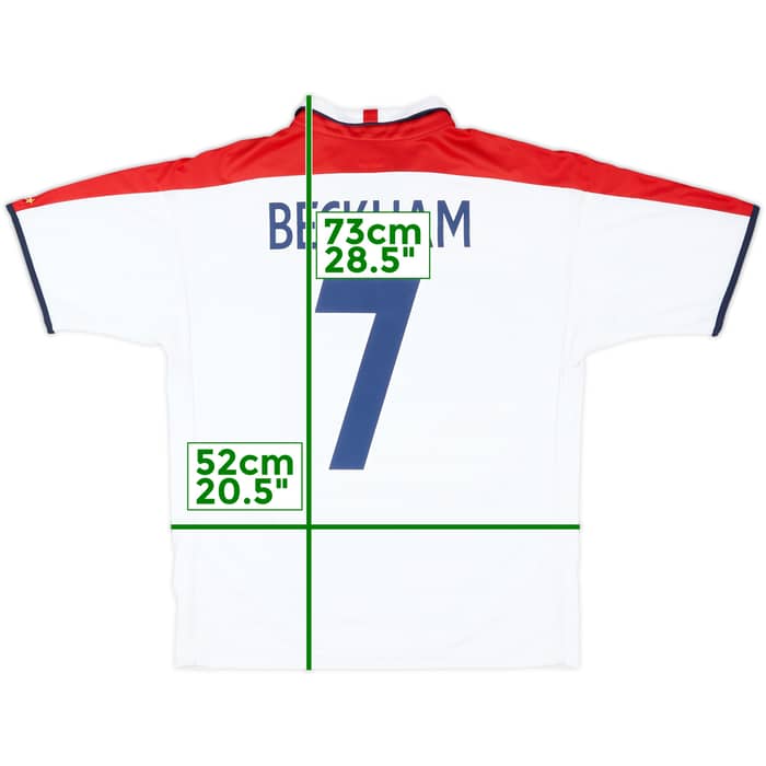 2003-05 England Home Shirt Beckham #7 - 7/10 - (L)